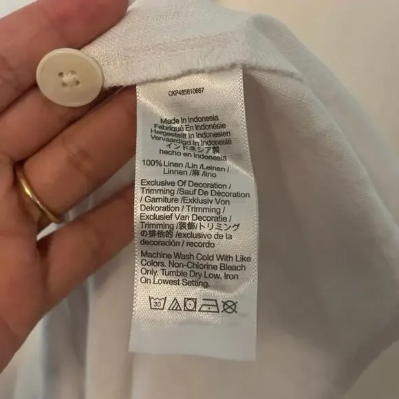 Madewell Cassie Button-Front Midi Dress in Linen White Size XS - Picture 7 of 9